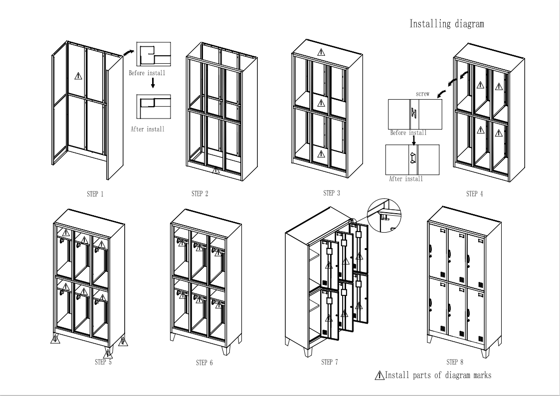 3/6 osztott fém öltözőszekrény - Image 3